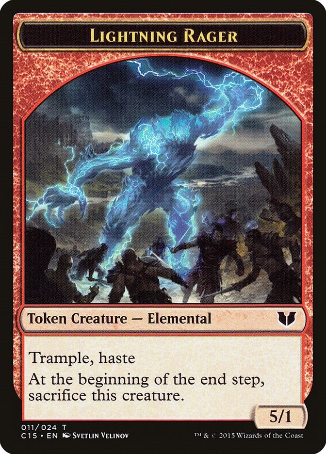 Image for Lightning Rager // Lightning Rager Double-Sided Token (11 // 11) (C15) - Magic: The Gathering