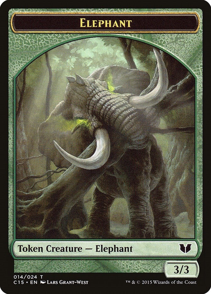 Image for Elephant // Saproling Double-Sided Token (14 // 16) (C15) - Magic: The Gathering