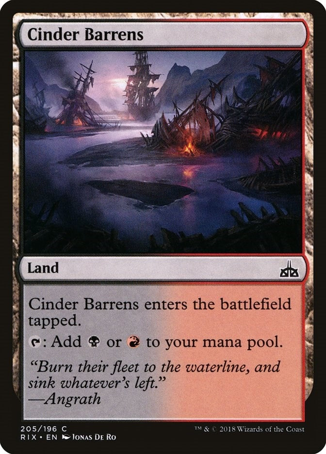 Image for Cinder Barrens (205) (RIX) - Magic: The Gathering