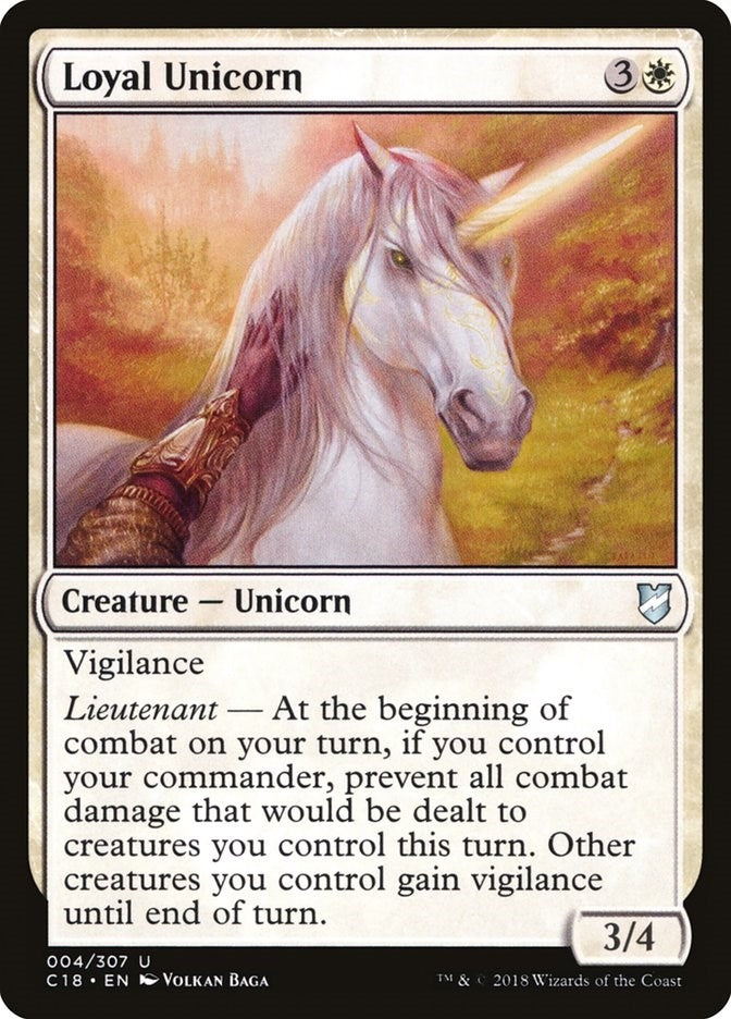 Image for Loyal Unicorn (4) (C18) - Magic: The Gathering
