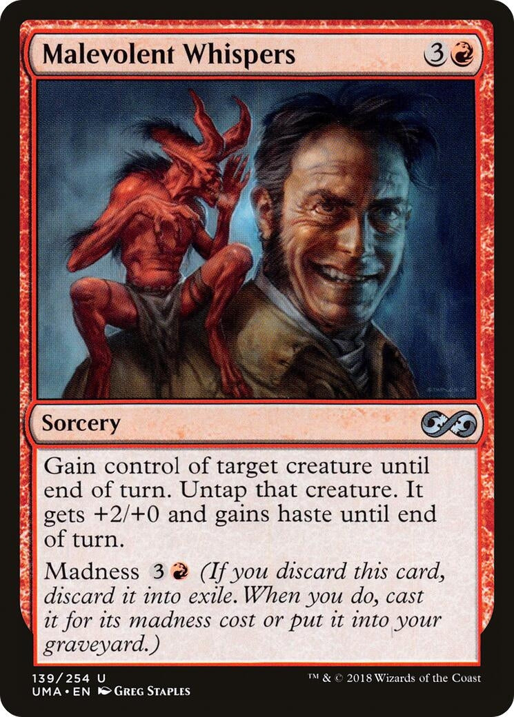 Image for Malevolent Whispers (139) (UMA) - Magic: The Gathering