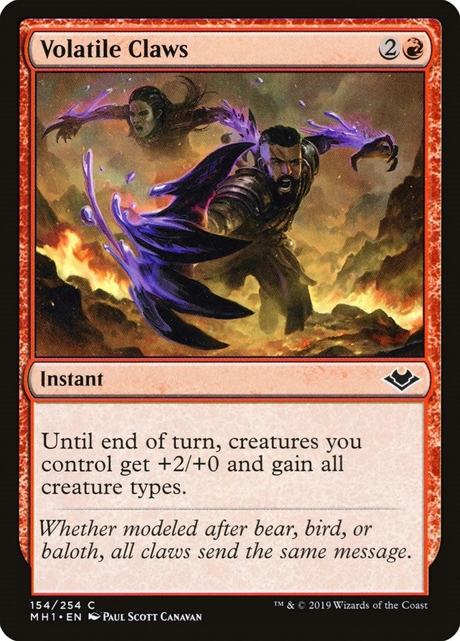 Image for Volatile Claws (154) (MH1) - Magic: The Gathering