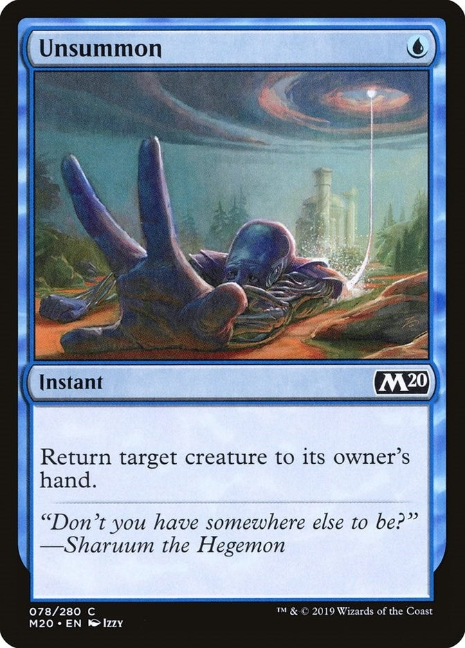Image for Unsummon (78) (M20) - Magic: The Gathering