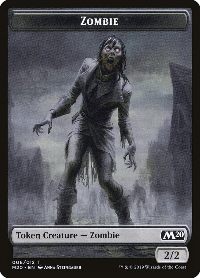 Image for Zombie Token (6) (M20) - Magic: The Gathering