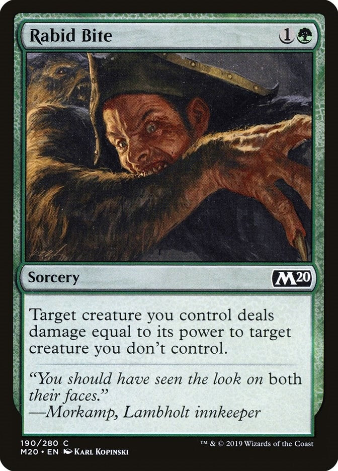 Image for Rabid Bite (190) (M20) - Magic: The Gathering