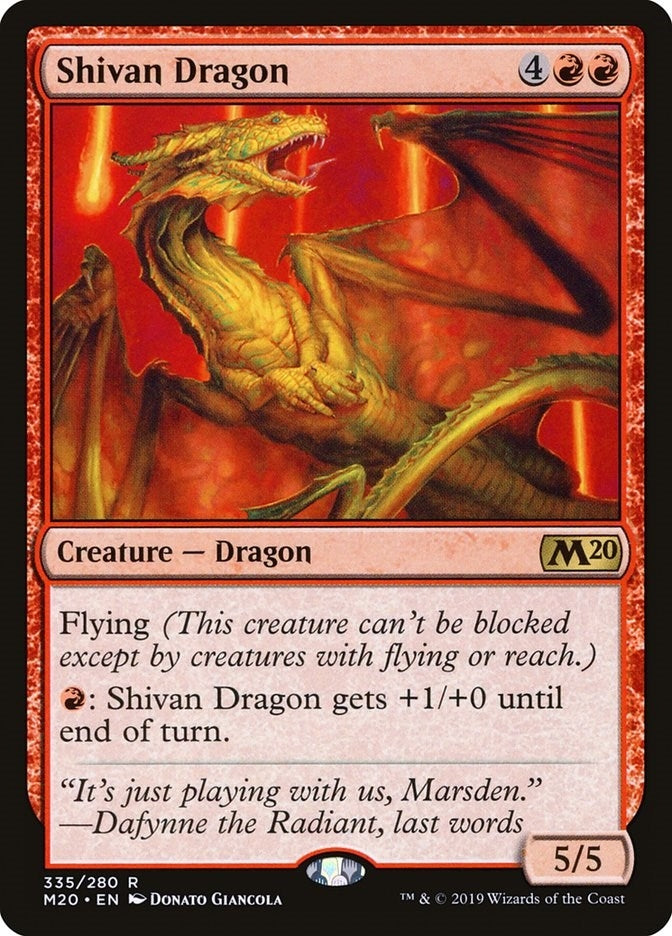 Image for Shivan Dragon (335) (M20) - Magic: The Gathering