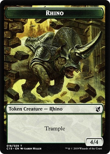 Image for Rhino // Egg Double-sided Token (18 // 16) (C19) - Magic: The Gathering