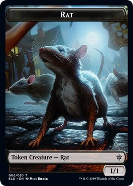 Image for Rat // Food (017) Double-Sided Token (6 // 17) (ELD) - Magic: The Gathering
