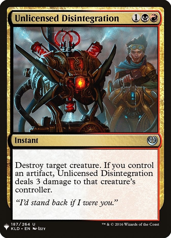 Image for Unlicensed Disintegration (187) (LIST) - Magic: The Gathering