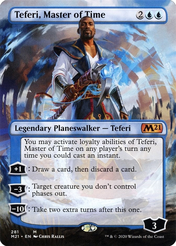 Image for Teferi, Master of Time (Borderless) (281) (M21) - Magic: The Gathering