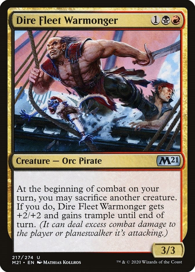 Image for Dire Fleet Warmonger (217) (M21) - Magic: The Gathering