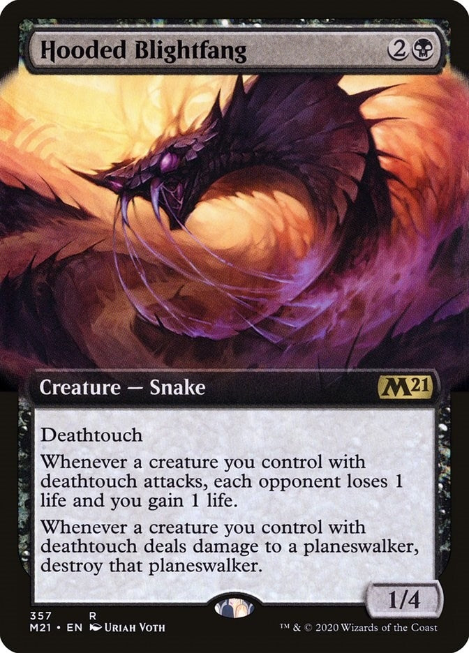 Image for Hooded Blightfang (Extended Art) (357) (M21) - Magic: The Gathering