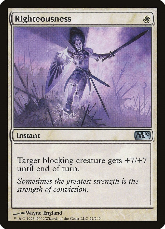 Image for Righteousness (27) (M10) - Magic: The Gathering