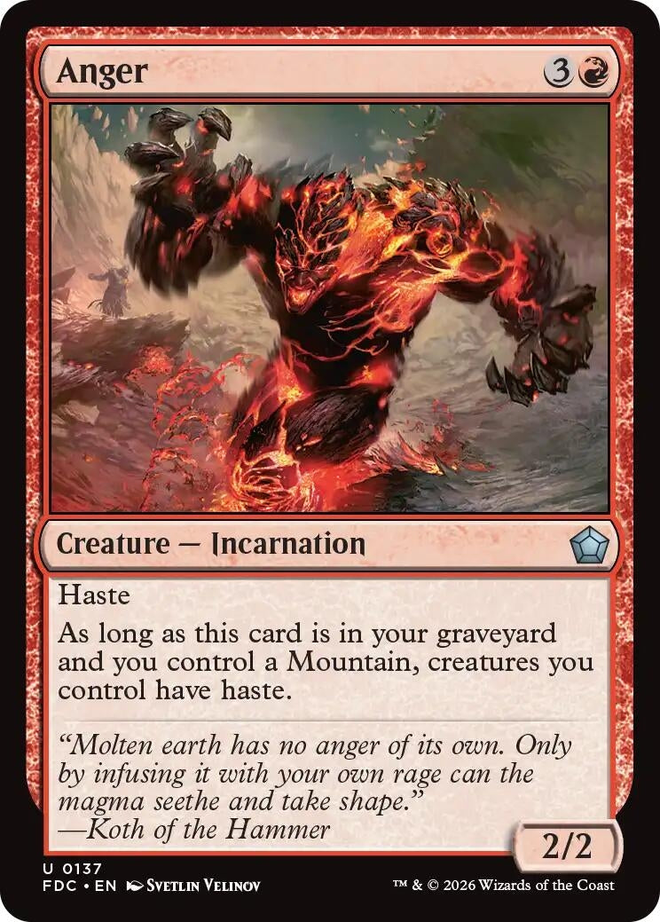 Image for Anger (137) (FDC) - Magic: The Gathering