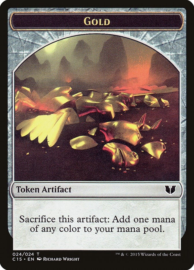 Image for Gold // Knight (Vigilance) Double-Sided Token (24 // 5) (C15) - Magic: The Gathering