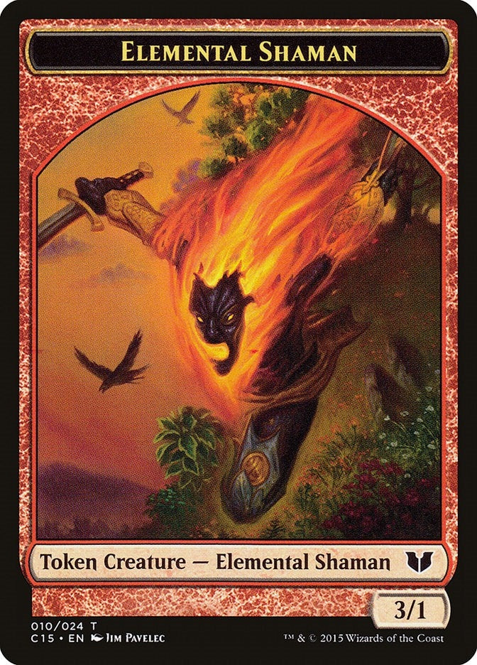Image for Elemental Shaman // Shapeshifter Double-Sided Token (10 // 1) (C15) - Magic: The Gathering