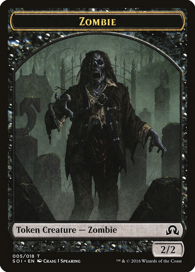 Image for Zombie Token (5) (SOI) - Magic: The Gathering