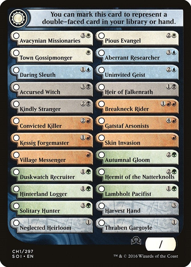 Checklist Card - (CH1) Shadows over Innistrad (CH1) (SOI)