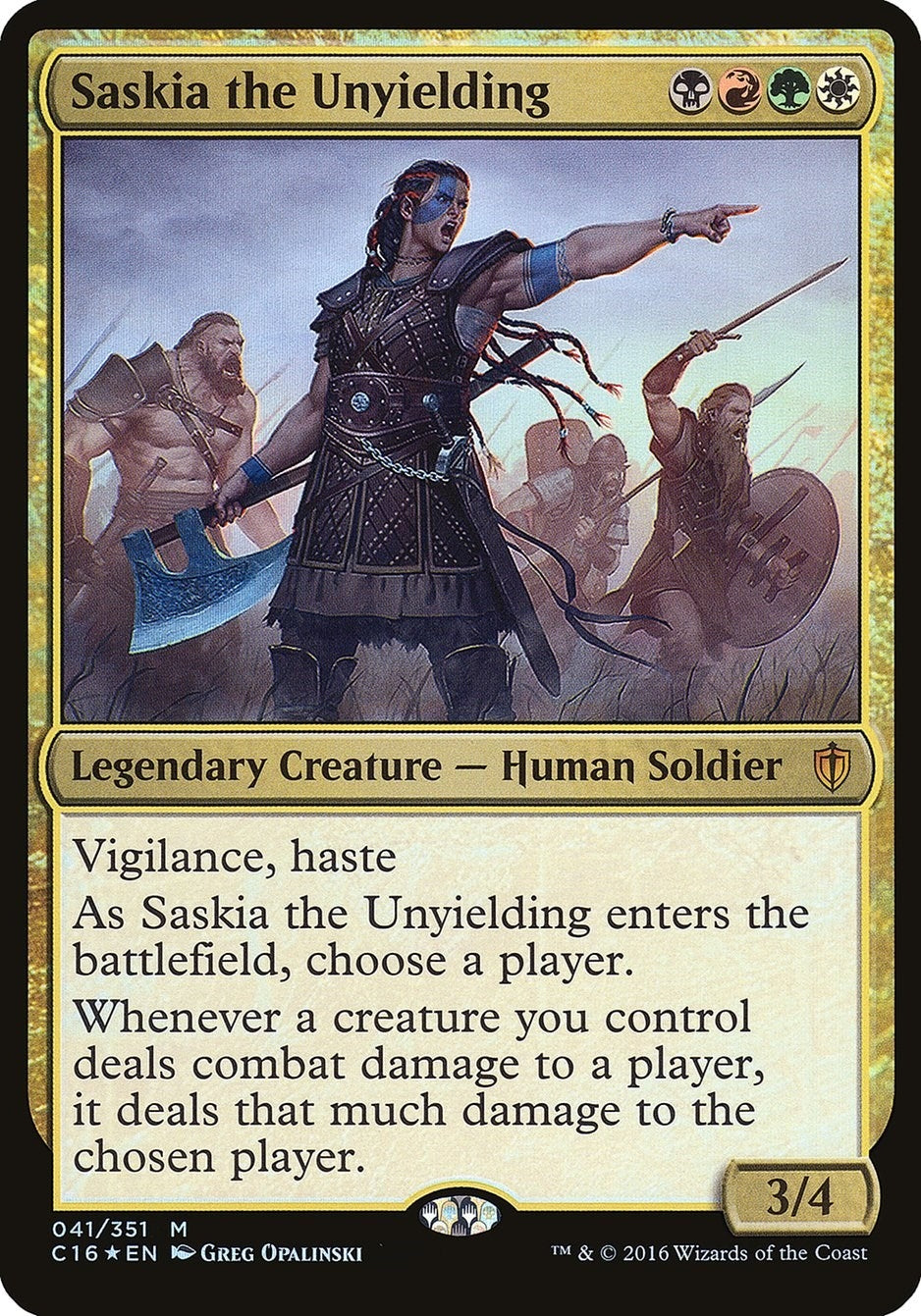 Image for Saskia the Unyielding (Commander 2016) (41) (OVER) - Magic: The Gathering
