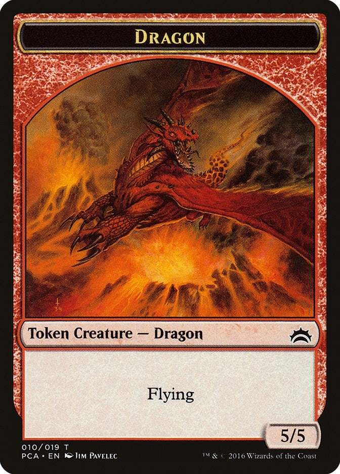 Dragon // Saproling Double-Sided Token (10 // 19) (PCA)