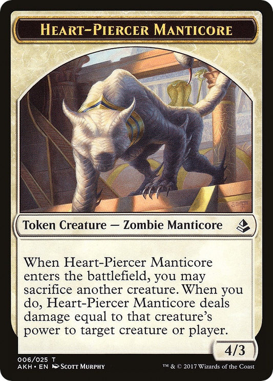 Image for Heart-Piercer Manticore // Warrior Double-Sided Token (6 // 17) (AKH) - Magic: The Gathering