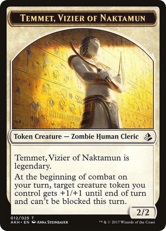 Image for Temmet, Vizier of Naktamun // Zombie Double-Sided Token (12 // 20) (AKH) - Magic: The Gathering