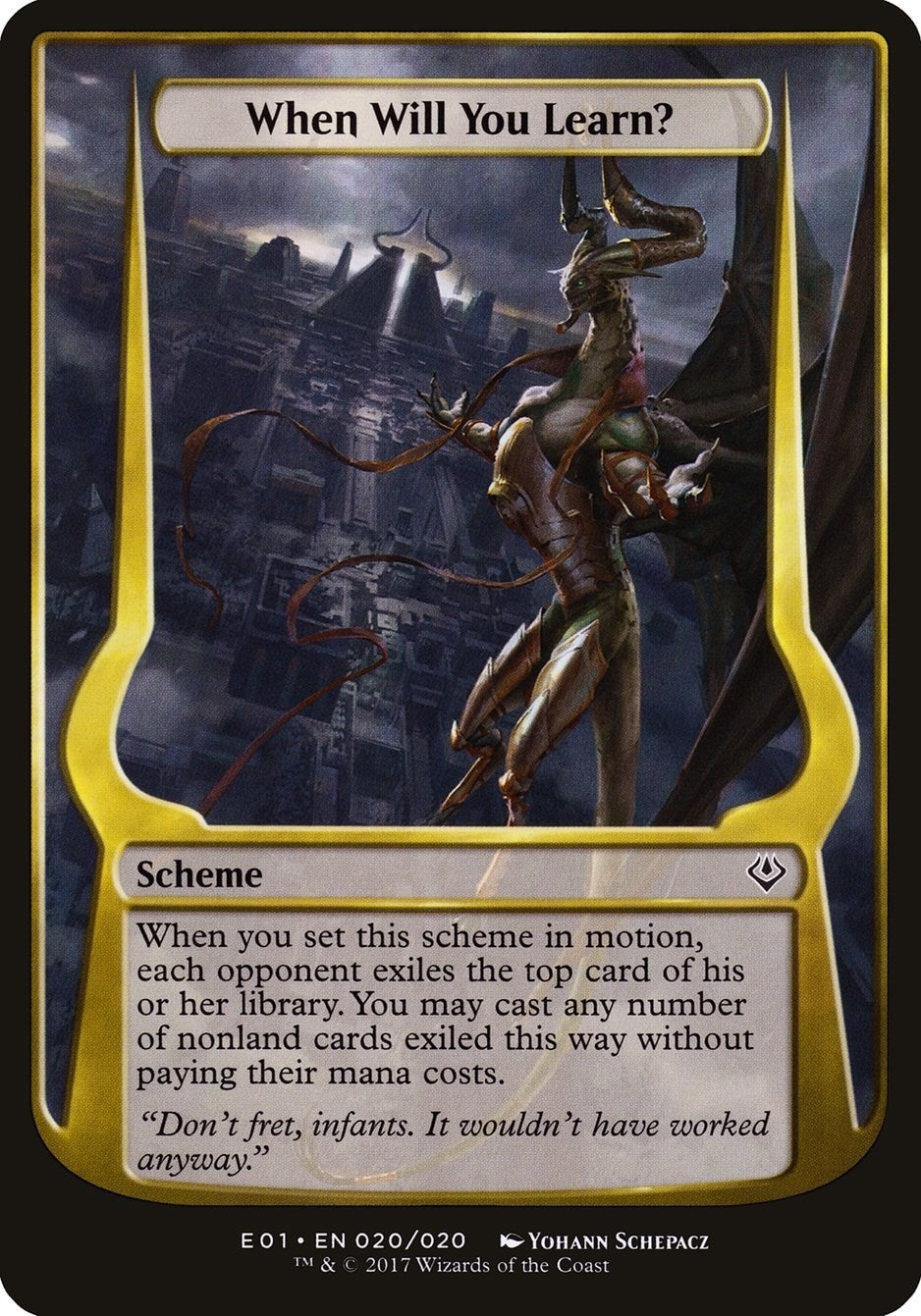 Image for When Will You Learn? (Archenemy: Nicol Bolas) (20) (OVER) - Magic: The Gathering