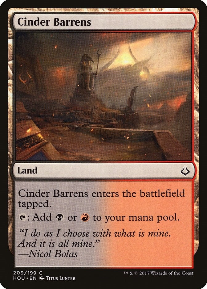 Image for Cinder Barrens (209) (HOU) - Magic: The Gathering
