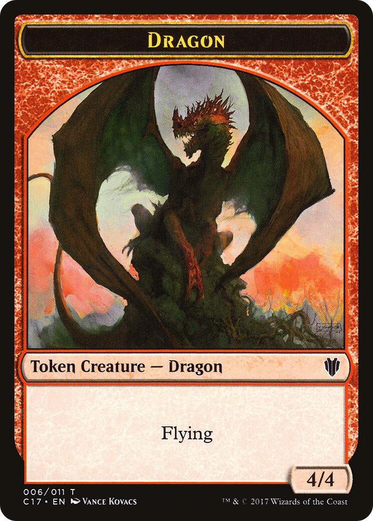 Dragon (006) // Gold Double-Sided Token (6 // 10) (C17)