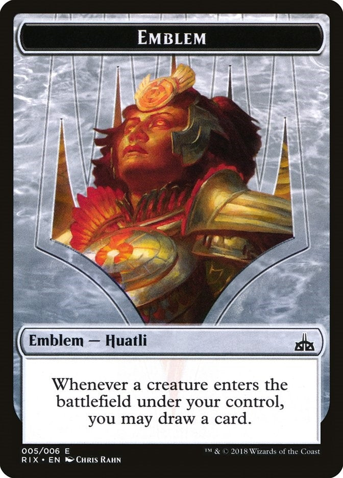 Image for Emblem - Huatli, Radiant Champion (5) (RIX) - Magic: The Gathering