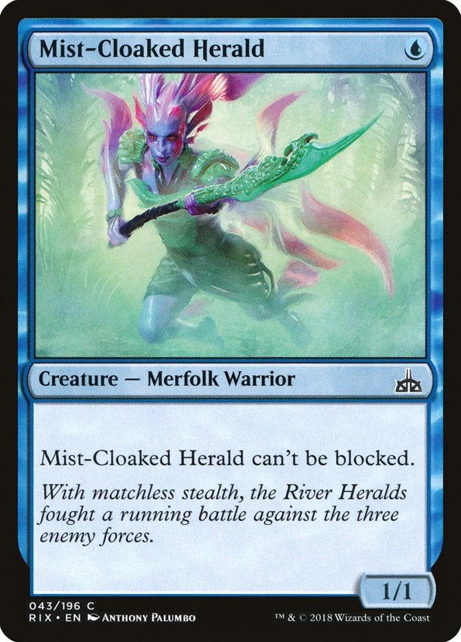 Image for Mist-Cloaked Herald (43) (RIX) - Magic: The Gathering