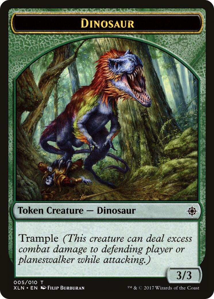 Image for Dinosaur // Treasure (009) Double-Sided Token (5 // 9) (XLN) - Magic: The Gathering