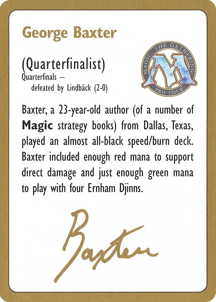 1996 George Baxter Biography Card (WCD)