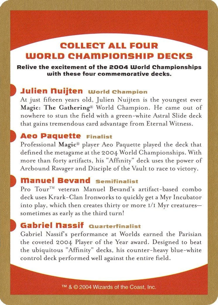 2004 World Championship Advertisement Card (WCD)