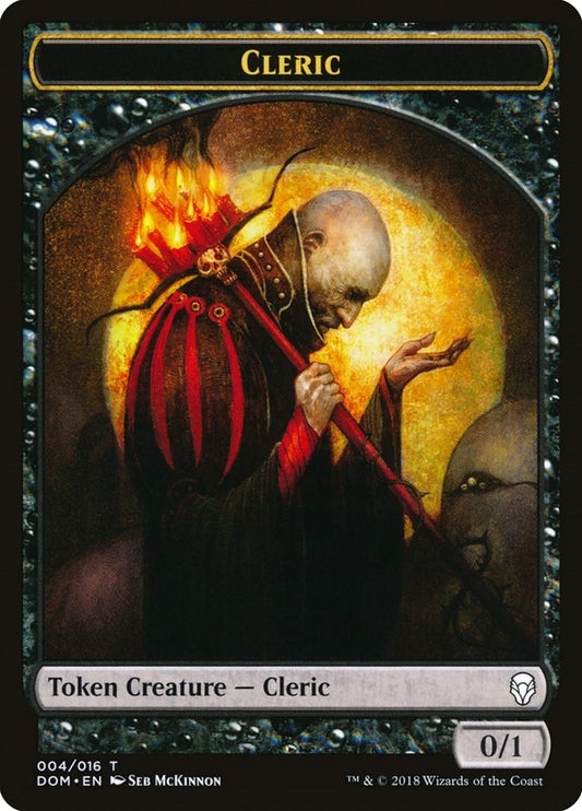 Image for Cleric Token (4) (DOM) - Magic: The Gathering