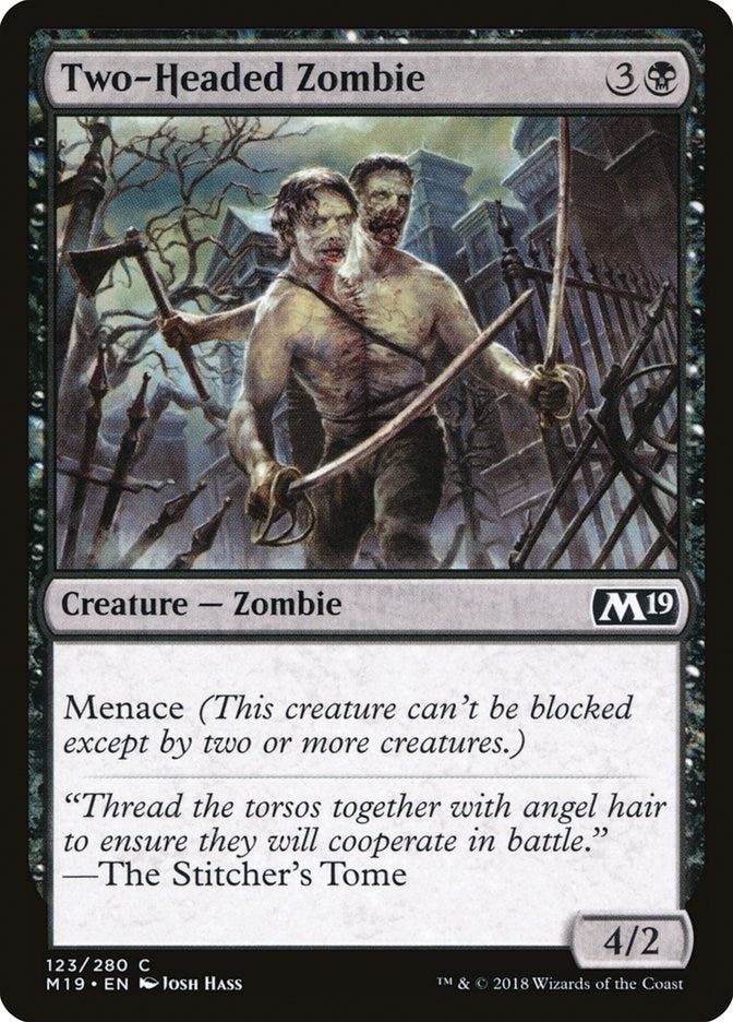 Image for Two-Headed Zombie (123) (M19) - Magic: The Gathering