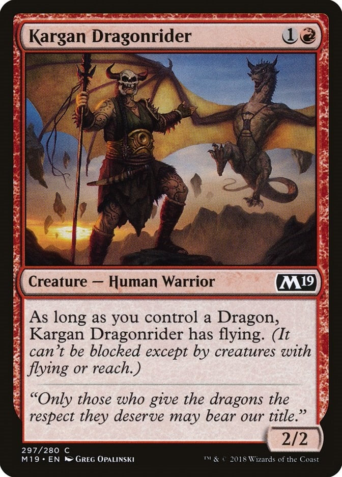 Image for Kargan Dragonrider (297) (M19) - Magic: The Gathering