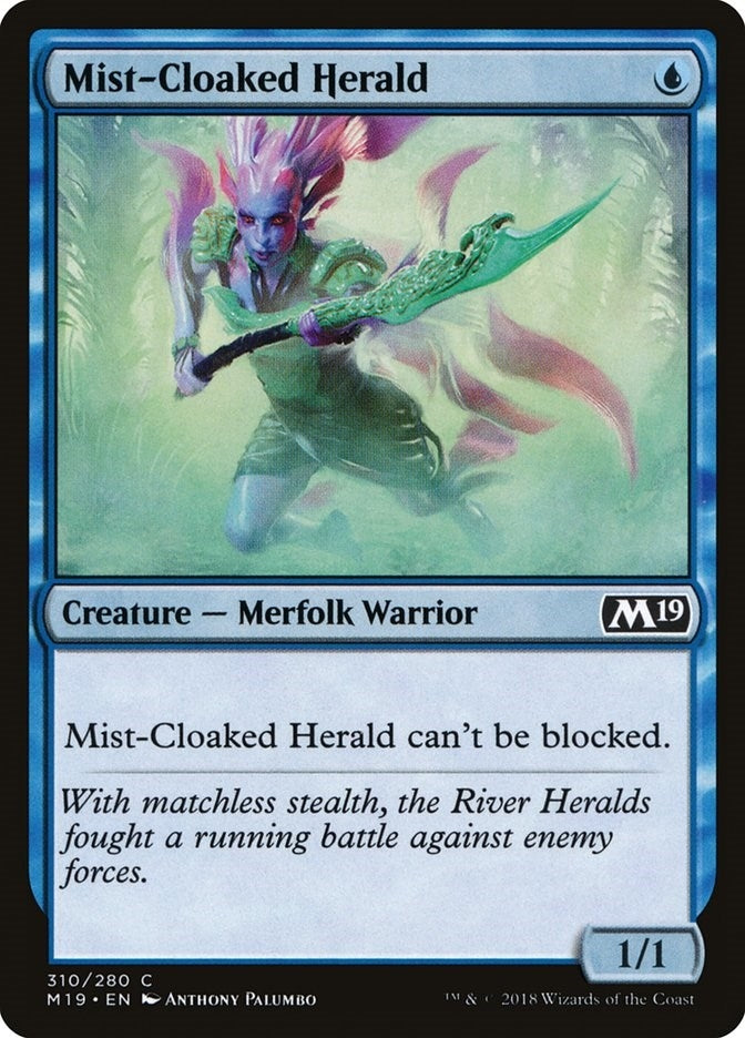 Image for Mist-Cloaked Herald (310) (M19) - Magic: The Gathering