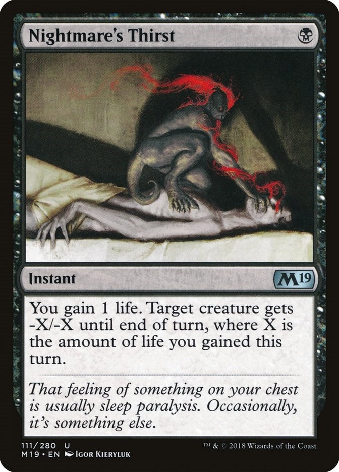 Image for Nightmare's Thirst (111) (M19) - Magic: The Gathering