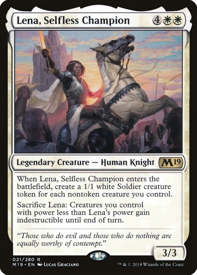 Image for Lena, Selfless Champion (21) (M19) - Magic: The Gathering