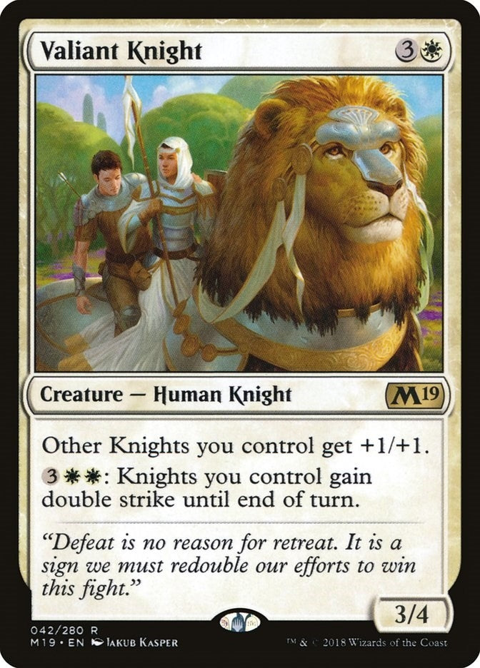 Image for Valiant Knight (42) (M19) - Magic: The Gathering