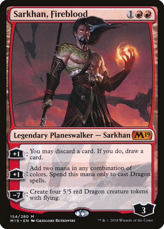 Image for Sarkhan, Fireblood (154) (M19) - Magic: The Gathering