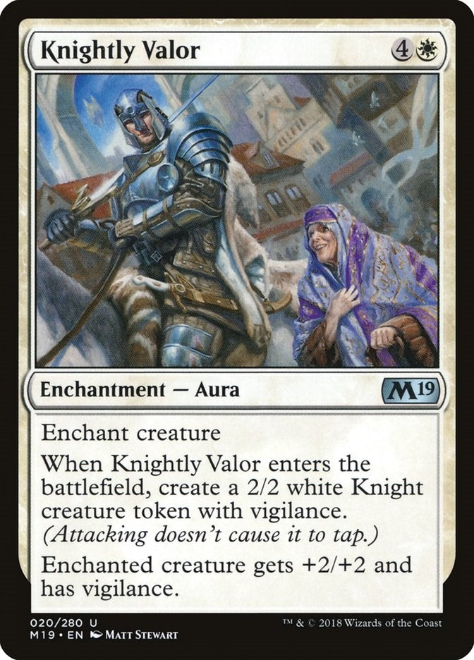 Image for Knightly Valor (20) (M19) - Magic: The Gathering