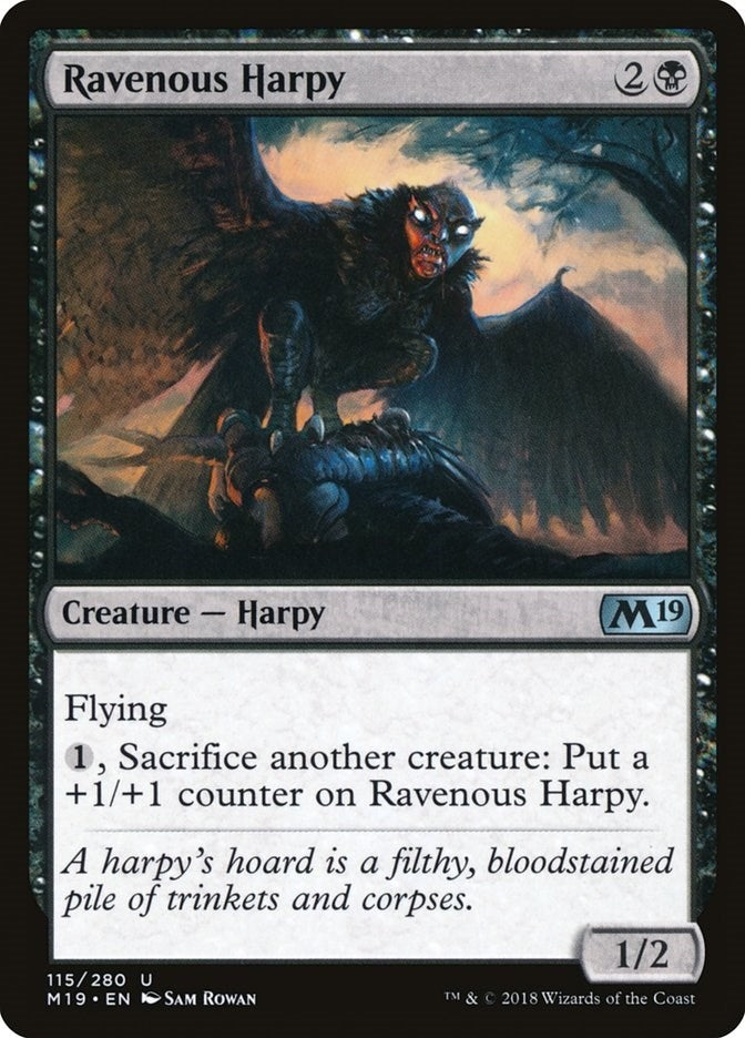 Image for Ravenous Harpy (115) (M19) - Magic: The Gathering
