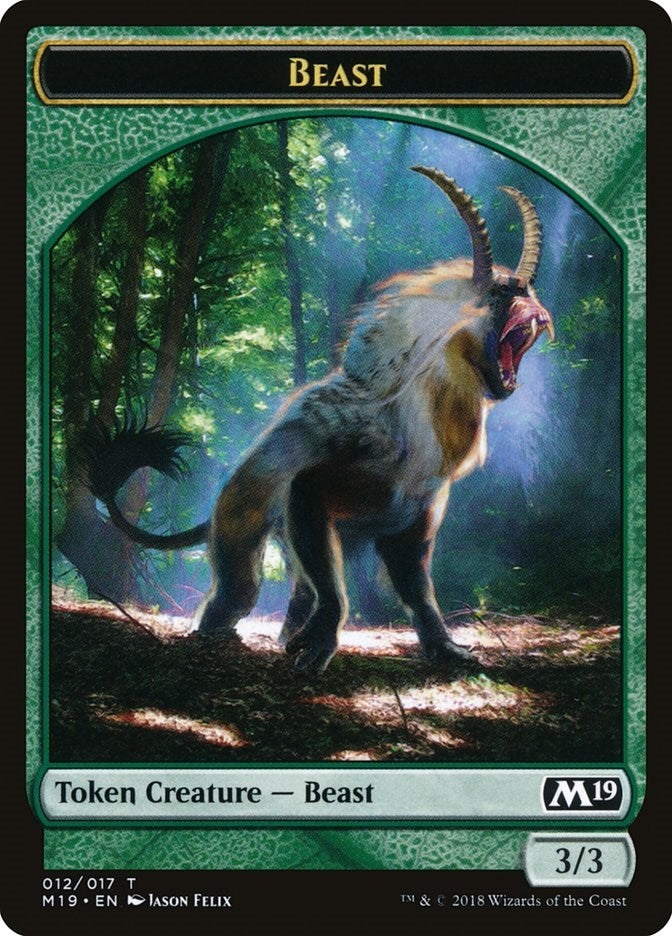 Image for Beast Token (12) (M19) - Magic: The Gathering