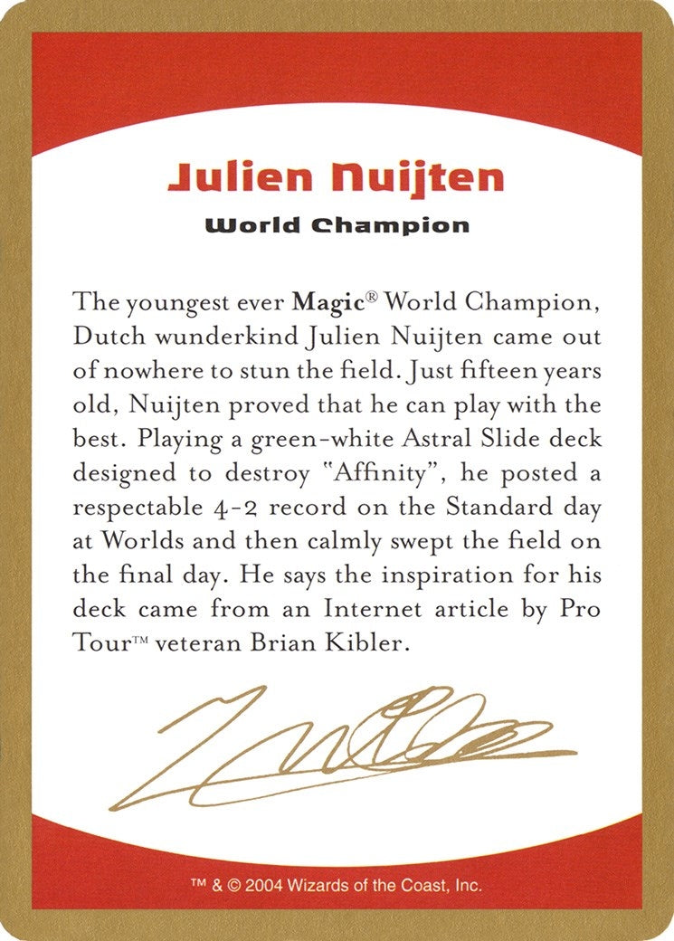 2004 Julien Nuijten Biography Card (WCD)