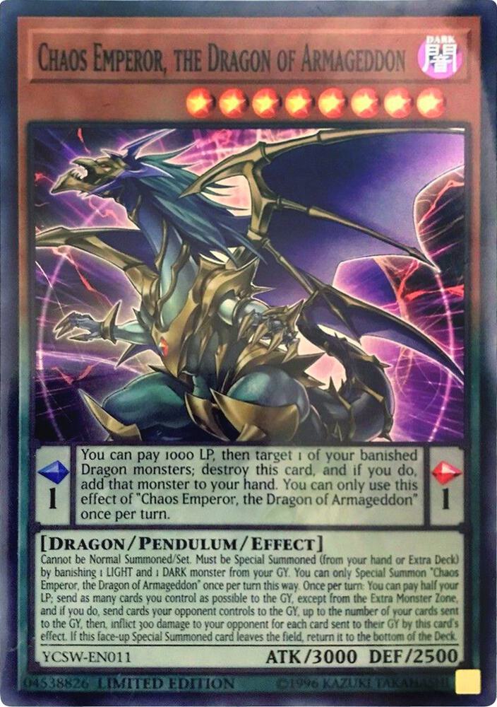 Chaos Emperor, the Dragon of Armageddon (SR) (YCSW-EN011) (YCSW)