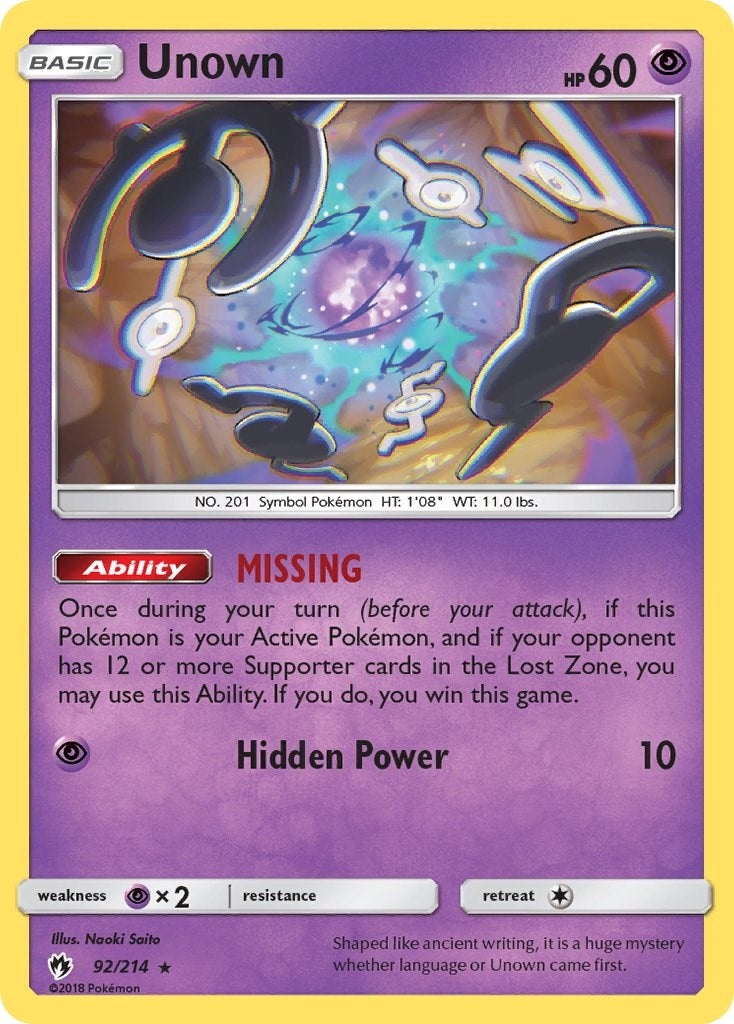 Unown (92) (92/214) (SM8)