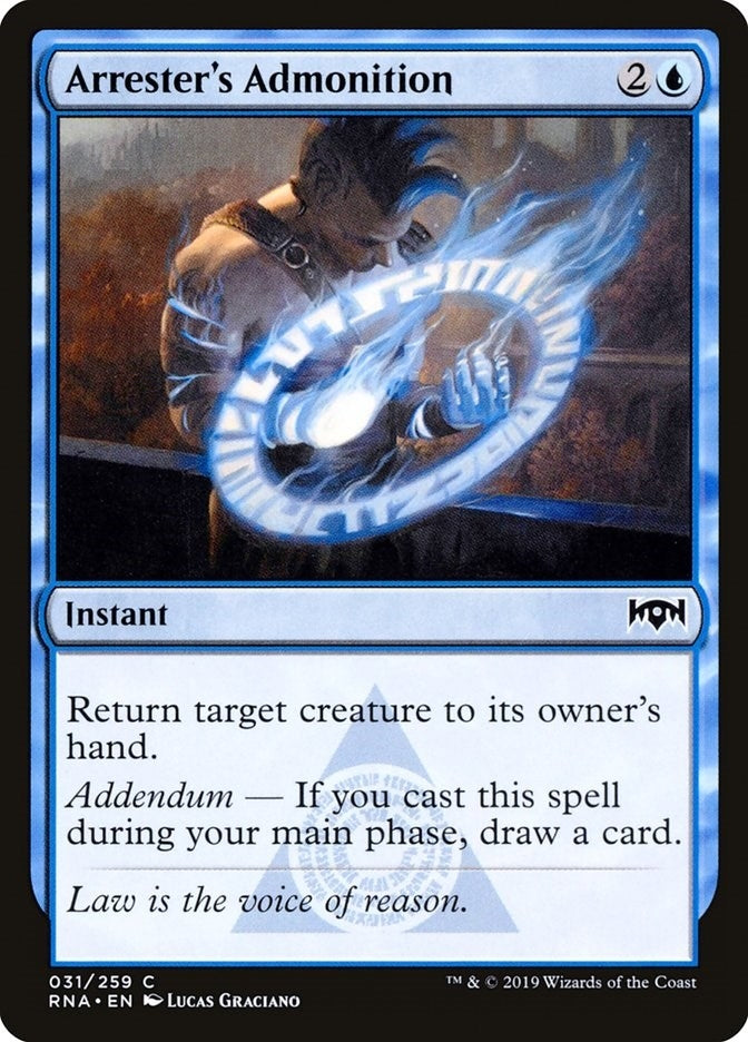 Image for Arrester's Admonition (31) (RNA) - Magic: The Gathering