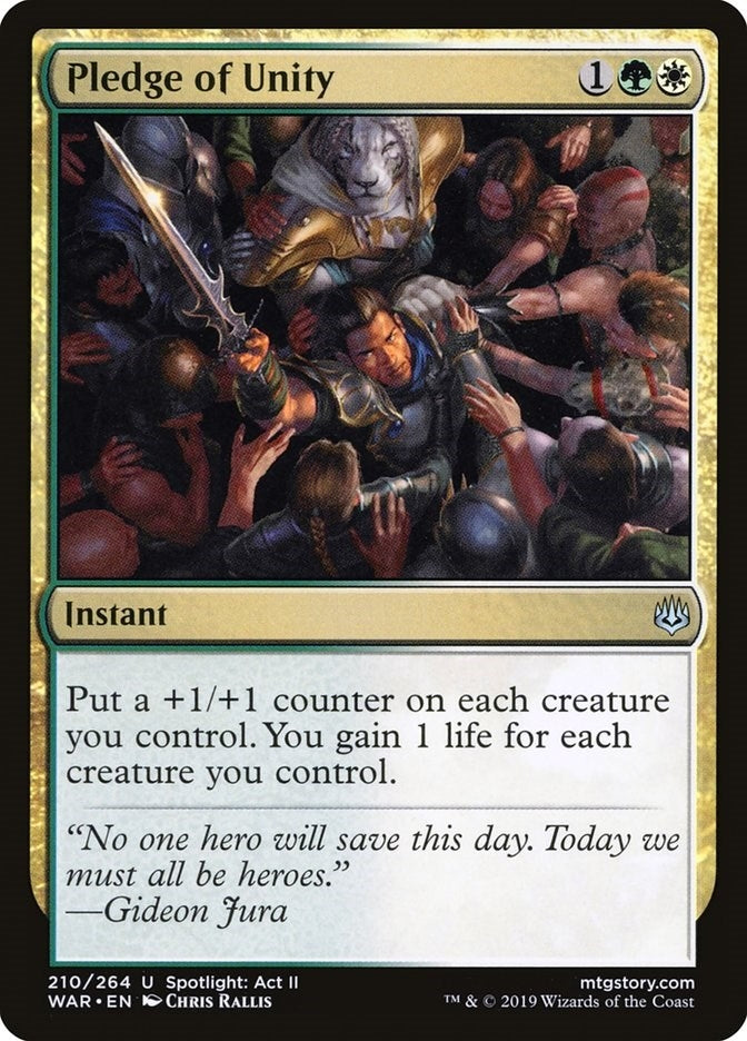 Image for Pledge of Unity (210) (WAR) - Magic: The Gathering